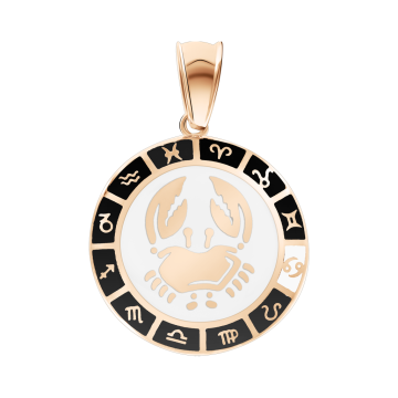 Pendant zodiac sign "Cancer" in red gold 