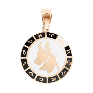 Pendant zodiac sign "Scorpio" in red gold 
