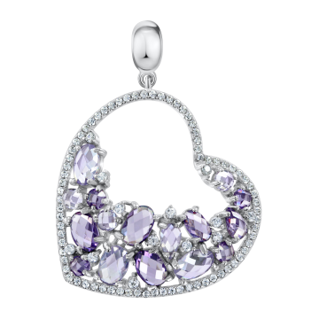 Серебряная подвеска 925 пробы. Вставка: Фианиты 