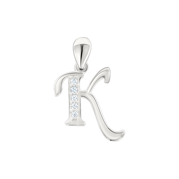 Silver pendant with cubic zirconia 