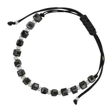Silver bracelet with black onyx 