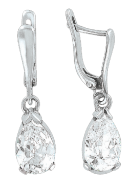 Silver earrings with zirconia 