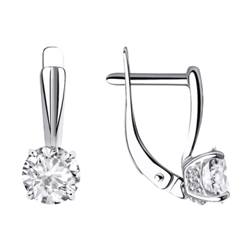 Серебряные серьги 925 пробы. Вставка: Фианиты 