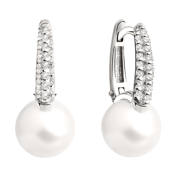 925er Sterling Silber Ohrringe mit Perlen, Zirkonia 