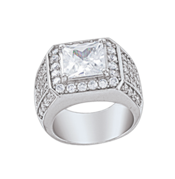 Man´s silver seal ring with zirconia 