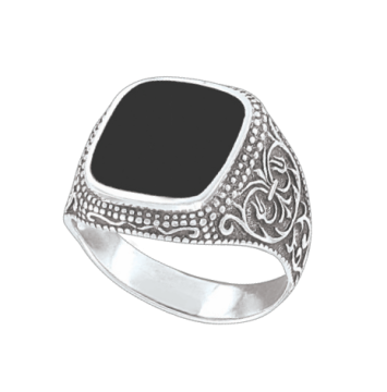 Man´s silver seal ring with onyx 