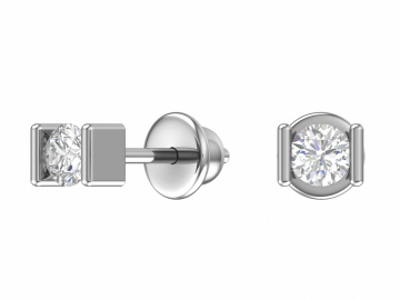 Серебряные пусеты с фианитами 