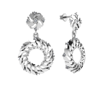 Серебряные серьги 925 пробы, вставка фианиты 