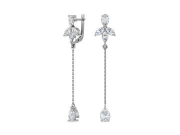Серебряные серьги 925 пробы, вставка фианиты 