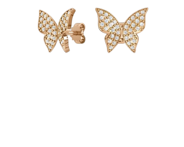Earrings in Red gold 585 - Zirconia 