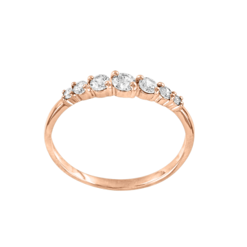 Damenring aus Rotgold 585° mit Zirkonia 