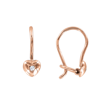 Kinder Ohrhänger aus Rotgold 585° mit Zirkonia 