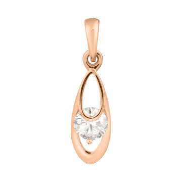 Pendant in red gold of 585 assay value with zirconia 