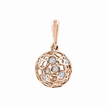Pendants in red gold of 585 assay value with zirconia 