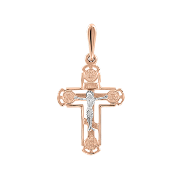 Cross from red gold of 585 assay value 