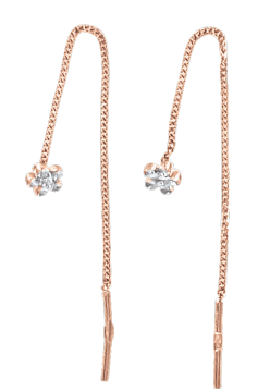 Earrings in red gold of 585 assay value 