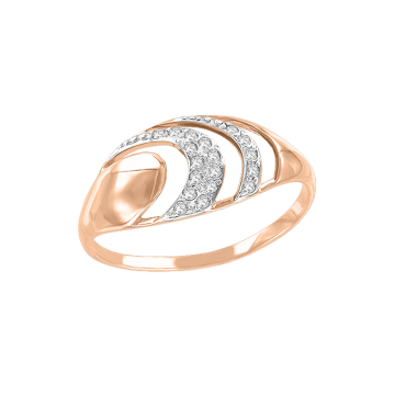 Damenring aus Rotgold 585° mit Zirkonia 