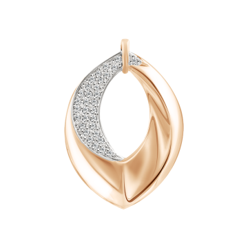 Pendant in red gold of 585 assay value with zirconia 