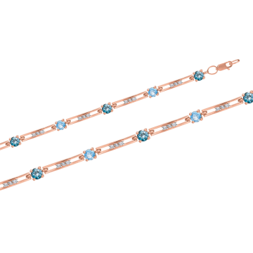 Armband aus Rotgold 585° mit Topas, London Topas, Zirkonia 19 cm 5.12 g