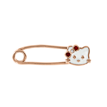 Rotgold 585 Brosche mit Zirkonia 