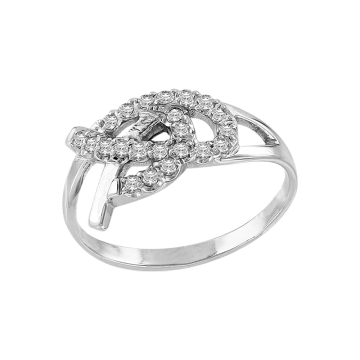 Weißgold 585°Damenring mit Zirkonia 