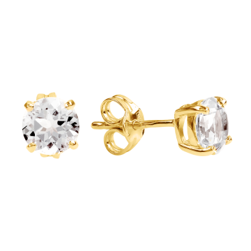 Gelb gold 585° (14K) Ohrringe mit Zirkonia 