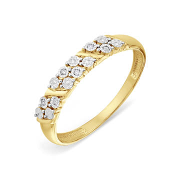 Lady´s ring in white yellow gold of 585 assay value with diamonds 