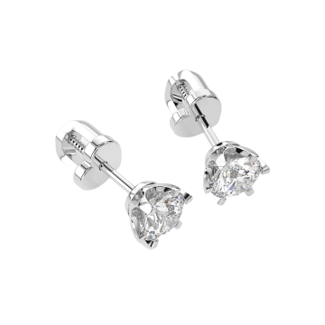 Earrings in white gold of 585 assay value with diamonds 