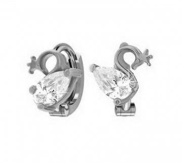 Children silver earrings with zirconia 