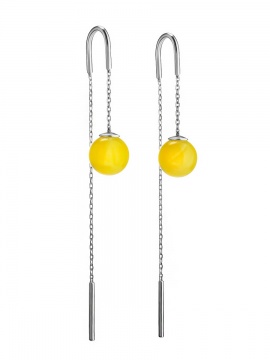 Silver earrings with amber 