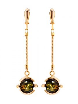 Gold-plated silver earrings with amber 