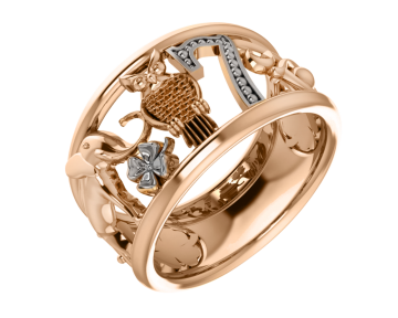 Vergoldete Damen-ring aus 925er Silber 20,5 mm