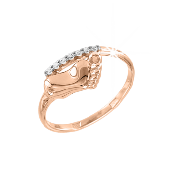 Кольцо из красного Золота 585 пробы с фианитами 