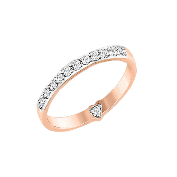 Lady´s ring in red gold of 585 assay value with zirconia 