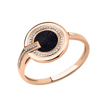 Lady´s ring in red gold of 585 assay value with black enamel 