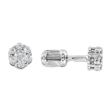 Earrings in white gold of 585 assay value with zirconia, Swarovski crystal 