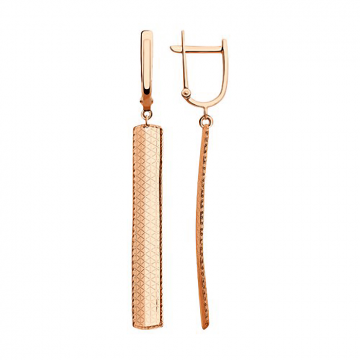 Earrings in red gold of 585 assay value 