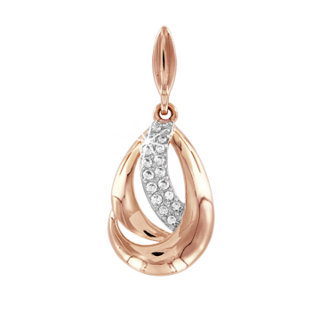 Pendant in red gold of 585 assay value with zirconia 