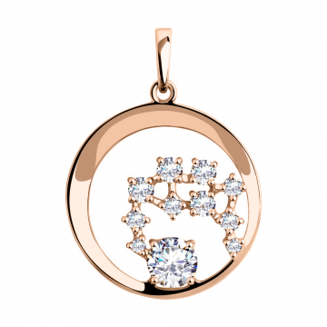 Pendant in rose gold 585 with cubic zirconia 