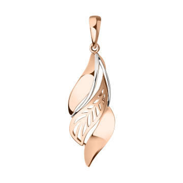 Pendant in red gold of 585 assay value 