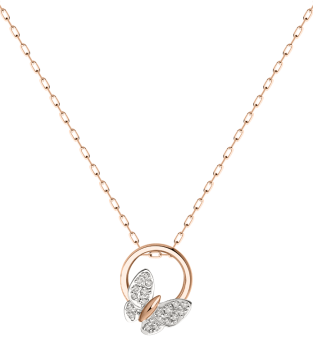 Chain with pendant in red gold of 585 assay value with zirconia 