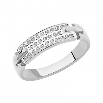 Lady´s ring in white gold of 585 assay value (14K) with diamonds 