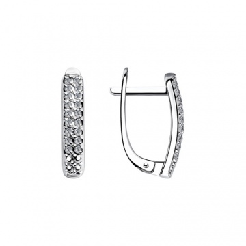 Earrings in white gold of 585 assay value with diamonds 