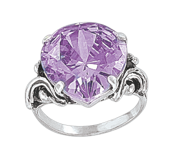 Silver ring with amethyst 