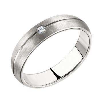 Обручальное серебряное кольцо. Вставка: фианит 