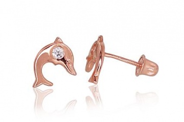 Золотые серьги-пуссеты с винтами 