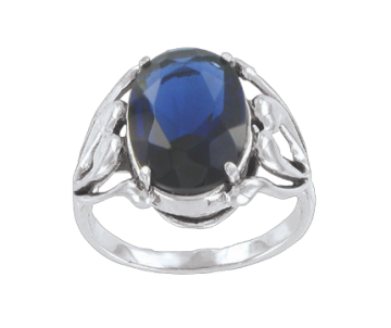 Silver ring with sapphire HTS 