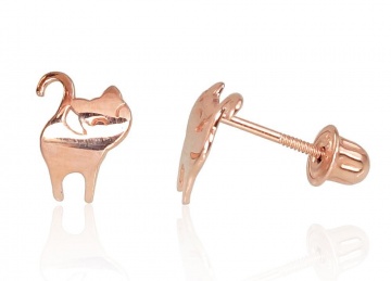 Gold screw studs earrings 