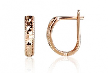 Золотые серьги на английском замке 