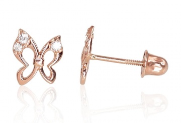 Gold screw studs earrings 